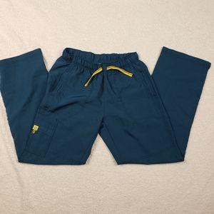 Wonderwink Scrub Pants Bottoms Dark Teal (Spread Good Cheer) Nursing Size M